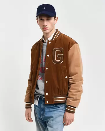 Veste Varsity de GANT en velours côtelé offre à 350 Dh sur GANT