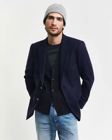 Veste blazer Club en flanelle de laine offre à 450 Dh sur GANT