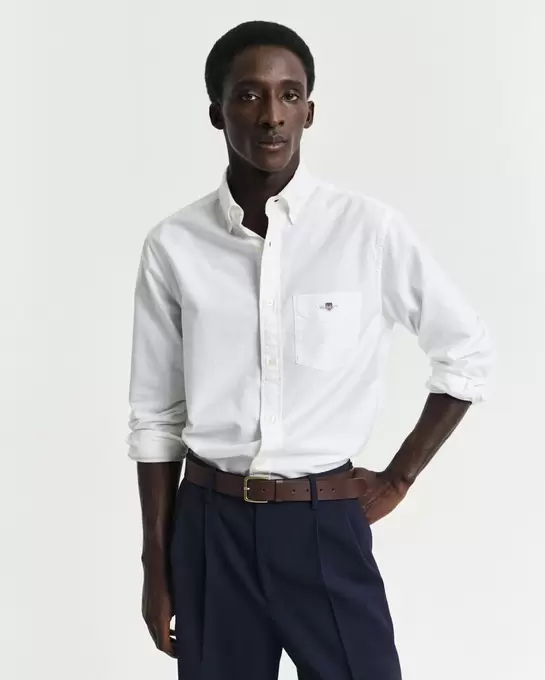 Chemise regular fit en coton Oxford classique offre à 120 Dh sur GANT