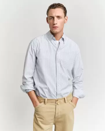 Chemise relaxed fit en popeline à rayures Heritage offre à 150 Dh sur GANT