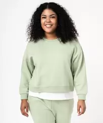 Sweat loose en molleton doux femme grande taille offre à 8,99 Dh sur GÉMO