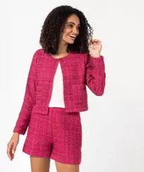 Veste femme aspect tweed coupe courte offre à 19,99 Dh sur GÉMO