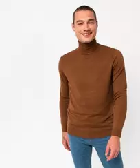 Pull à col roulé en maille fine homme offre à 6,89 Dh sur GÉMO