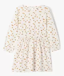 Robe manches longues à motifs fleuris fille offre à 6,99 Dh sur GÉMO