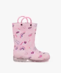 Bottes de pluie fille à anses et semelle lumineuse motif licorne offre à 14,99 Dh sur GÉMO