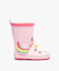 Bottes de pluie fille en caoutchouc fantaisie licorne offre à 16,99 Dh sur GÉMO