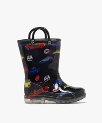 Bottes de pluie imprimée à anses et semelle crantée lumineuse garçon offre à 14,99 Dh sur GÉMO