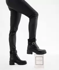 Boots femme à talon cranté et col chaussette effet métallisé scintillant offre à 49,99 Dh sur GÉMO