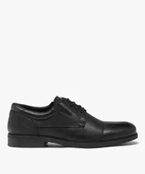 Derbies homme confort unis dessus en cuir à lacets offre à 59,99 Dh sur GÉMO