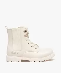 Boots à lacets et semelle crantée fille - LuluCastagnette du 31 au 36 offre à 39,99 Dh sur GÉMO