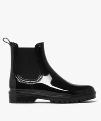 Bottes de pluie femme vernies avec élastiques d'aisance offre à 19,99 Dh sur GÉMO