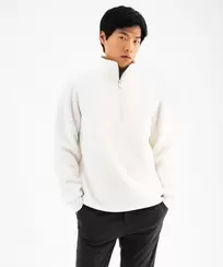 Sweat en sherpa avec grand col zippé homme offre à 24,49 Dh sur GÉMO