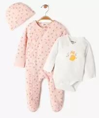 Ensemble 3 pièces spécial nuit bébé fille offre à 13,99 Dh sur GÉMO