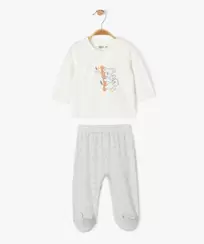 Pyjama en velours 2 pièces avec ouverture devant bébé offre à 10,49 Dh sur GÉMO