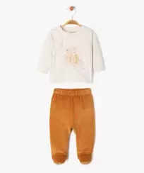 Pyjama en velours 2 pièces bébé garçon - LuluCastagnette offre à 14,39 Dh sur GÉMO