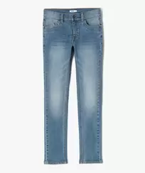 Jean coupe Slim 5 poches garçon offre à 12,59 Dh sur GÉMO