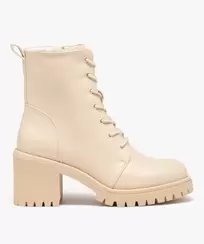 Boots à talon et épaisse semelle crantée femme offre à 34,99 Dh sur GÉMO