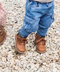 Boots à lacets, zip et col fantaisie bébé garçon - LuluCastagnette offre à 24,49 Dh sur GÉMO