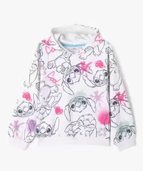 Sweat à capuche motif Stitch façon graffiti fille - Disney offre à 22,99 Dh sur GÉMO