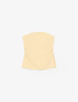 Top bustier beige moyen avec fronce offre à 12,99 Dh sur Jennyfer