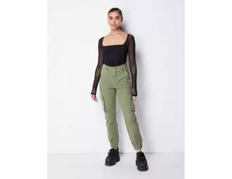 Pantalon cargo jogger kaki offre à 25,99 Dh sur Jennyfer