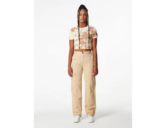 Pantalon cargo straight beige offre à 12,99 Dh sur Jennyfer