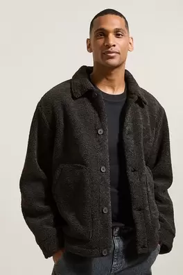 Blouson en sherpa col chemise offre à 69,99 Dh sur Jules