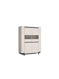 Vitrine VODOL Avec Portes Vitrées - Beige / Noir offre à 3995 Dh sur KITEA