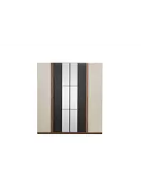 ARMOIRE ADEN 4 PORTES Avec Miroir - Blanc / Marron offre à 9390 Dh sur KITEA