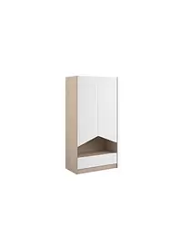 Armoire ÉTOILE2 Portes Avec Tiroir - Blanc / Chêne offre à 2490 Dh sur KITEA