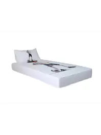 Pack Matelas Eco Imprimé + Oreiller 90x190cm- Blanc / Gris offre à 850 Dh sur KITEA