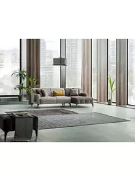 Canapé LUGANO Modulable Avec Pouf Et USB - Gris offre à 9600 Dh sur KITEA