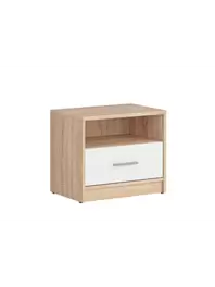 TABLE DE CHEVET BALDER 1TIROIR ET 1NICHE - Chêne / Blanc offre à 650 Dh sur KITEA