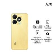 A70 12GB(4+8GB)/256GB, HD+, 13MP, 6.6” HD+, 5000mAh, Type C, Brilliant Gold offre à 1122 Dh sur Jumia