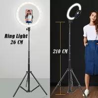 Ring Light 26 cm avec support 210 cm Aluminium Eclairage professionnel offre à 179,22 Dh sur Jumia